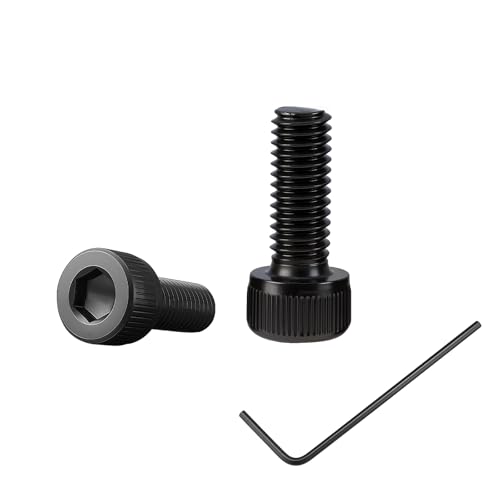 100 Stück M2×4 Schrauben,Zylinderkopfschrauben mit Innensechskant,Zylinderschrauben mit 1 Innensechskantschlüssel Vollgewinde aus Kohlenstoffstahl (schwarz) für Befestigungselemente (M2, Länge:4mm) von BD-Herego
