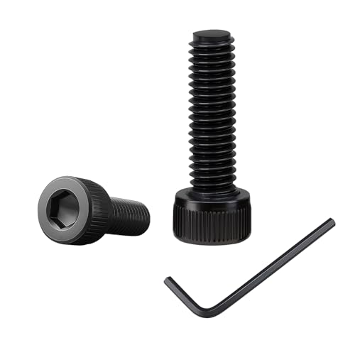 100 Stück M4x12 Schrauben,Zylinderkopfschrauben mit Innensechskant,Zylinderschrauben mit 1 Innensechskantschlüssel Vollgewinde aus Kohlenstoffstahl (schwarz) für Befestigungselemente (M4, Länge:12mm) von BD-Herego