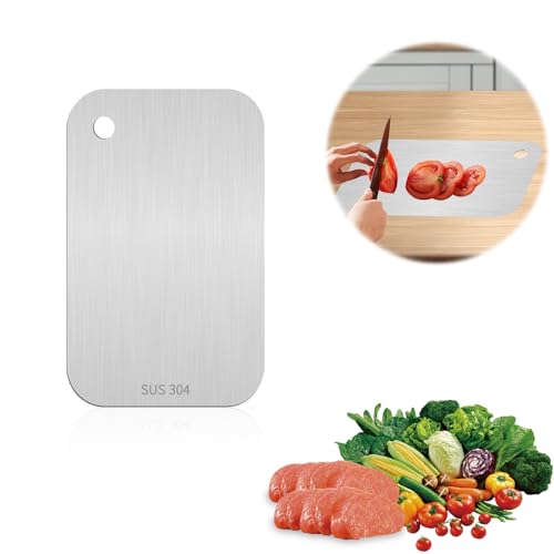 Titan-Schneidebrett, 2024 neuestes Edelstahl-Titan-Schneidebrett, langlebig und leicht zu reinigen, langlebiges Schneidebrett aus Edelstahl für Fleisch, Obst, Gemüse von BD-Herego