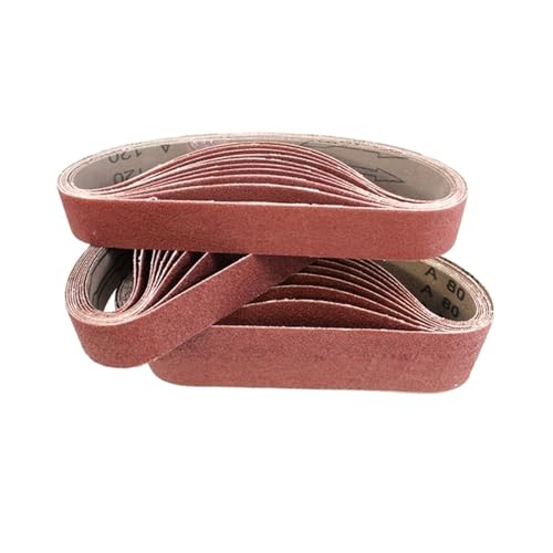 Schleifband 10 STÜCKE 330 * 30mm Schleifbänder P120 P320 P600 P800 P1000 Holz Weichmetall Polieren Schleifpapier Schleifbänder Mix Pack(600) von BDAYEK