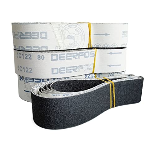 Schleifband 5 STÜCKE 2 "x 36" Carborundum Schleifsieb 50x915mm Schleifband for Metall 915 Schleifbänder Mit Körnung 60-1000 Mix Pack(White,60 120 180 320 600) von BDAYEK