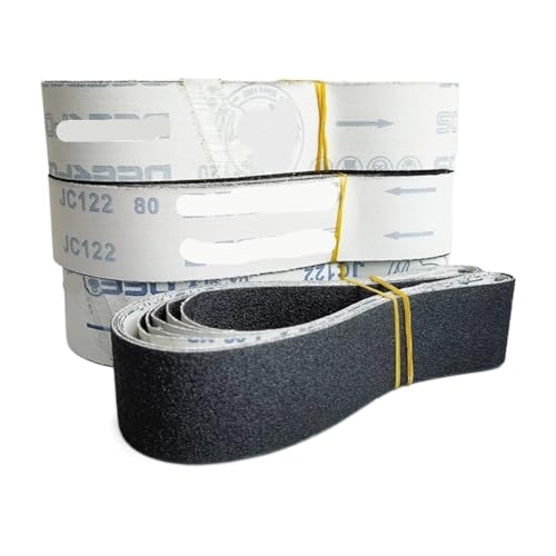 Schleifband 5 STÜCKE Carborundum Schleifsieb 50 X 915 mm Siliziumkarbid-Schleifband 2 "X 36" for Metall 915 Schleifbänder mit Körnung 60-1000 Mix Pack(White,320) von BDAYEK