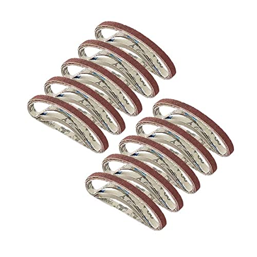 Schleifband 50 Stück 10 x 330 mm Schleifbänder Bandschleifer 3/8 x 13 Zoll Körnung 60 80 120 240 for Bandschleifer Elektrowerkzeuge Zubehör(Grit 60) von BDAYEK