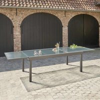 Ausziehbarer Gartentisch aus grauem Aluminium für 8/12 Personen von BDBD