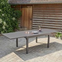 Ausziehbarer Gartentisch aus grauem Aluminium mit 6/10 Plätzen von BDBD