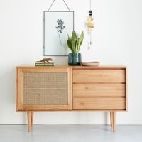 Kommode aus massivem Mindi und Rohrgeflecht 135 cm Kommode aus massivem Mindi und Rohrgeflecht 135 cm von BERAH GETAH