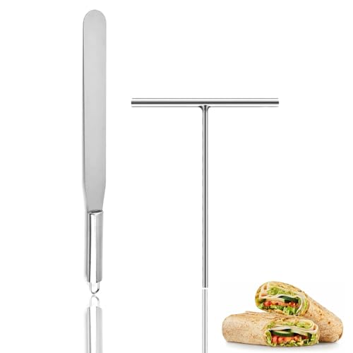 2 Pcs Crepes Verteiler, Pancake Tools, Crepes Wender Home Pancake Flip Machine, Multifunktional Praktisch Pancake Spread Tool Im Topf, Pancake Und Creme Making Assistant Crepes Maker Zubehör von BDBFPAN