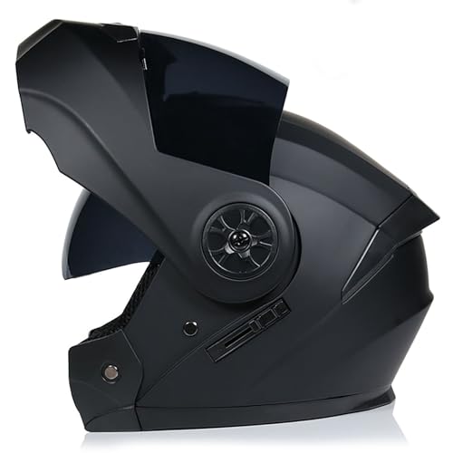 BDBLFLTZ Modularer Integralhelm für Motorräder und Roller Modulare Helme Integralhelm für Mopeds ECE-zugelassen Damen Herren mit Doppelvisier Sonnenblende für Erwachsene C,S(57-58CM) von BDBLFLTZ