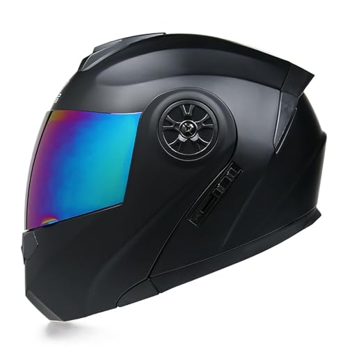 BDBLFLTZ Modularer Integralhelm für Motorräder und Roller Modulare Helme Integralhelm für Mopeds ECE-zugelassen Damen Herren mit Doppelvisier Sonnenblende für Erwachsene D,M(59-60CM) von BDBLFLTZ