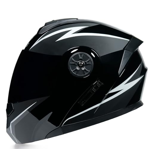 BDBLFLTZ Modularer Integralhelm für Motorräder und Roller Modulare Helme Integralhelm für Mopeds ECE-zugelassen Damen Herren mit Doppelvisier Sonnenblende für Erwachsene F,XL(55-56CM) von BDBLFLTZ