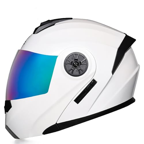 BDBLFLTZ Modularer Integralhelm für Motorräder und Roller Modulare Helme Integralhelm für Mopeds ECE-zugelassen Damen Herren mit Doppelvisier Sonnenblende für Erwachsene J,L(61-62CM) von BDBLFLTZ