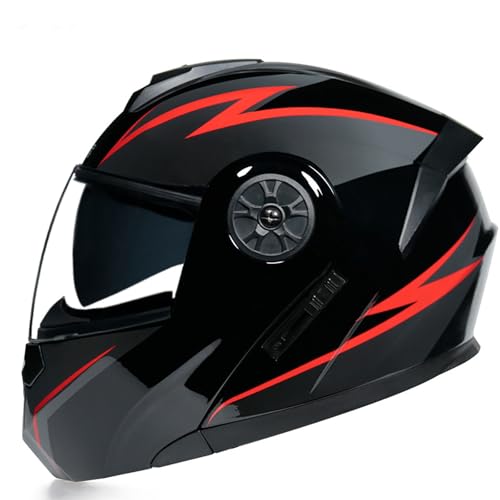 BDBLFLTZ Modularer Integralhelm für Motorräder und Roller Modulare Helme Integralhelm für Mopeds ECE-zugelassen Damen Herren mit Doppelvisier Sonnenblende für Erwachsene N,S(57-58CM) von BDBLFLTZ