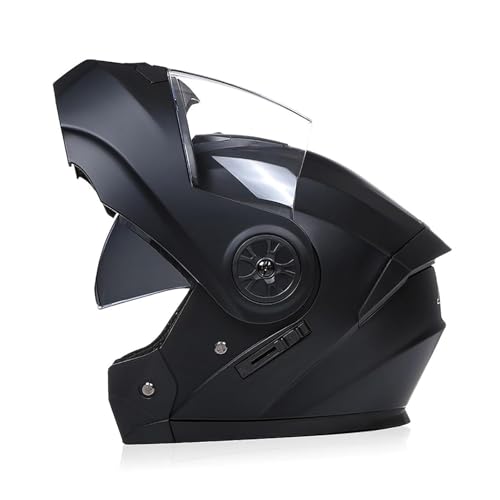 BDBLFLTZ Motorrad-Vollvisierhelm Doppelscheiben-Klapphelm Universell für alle Jahreszeiten Sommerfahrten Halbhelm ECE-Zertifizierung Klapphelm Offroad-Motorrad B,S(55-56CM) von BDBLFLTZ