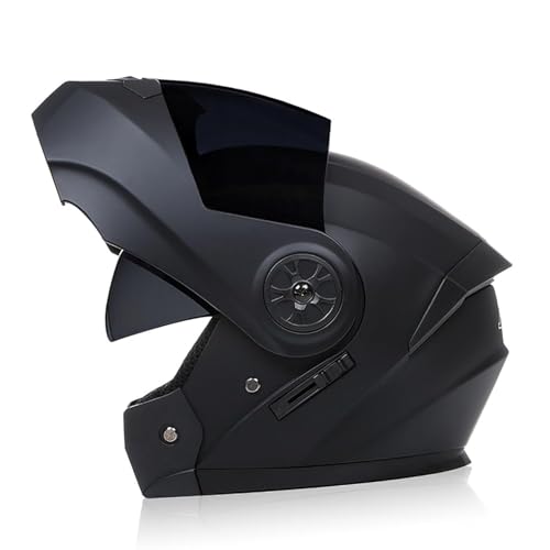 BDBLFLTZ Motorrad-Vollvisierhelm Doppelscheiben-Klapphelm Universell für alle Jahreszeiten Sommerfahrten Halbhelm ECE-Zertifizierung Klapphelm Offroad-Motorrad C,XL(61-62CM) von BDBLFLTZ