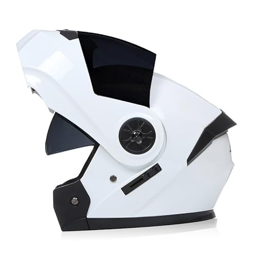 BDBLFLTZ Motorrad-Vollvisierhelm Doppelscheiben-Klapphelm Universell für alle Jahreszeiten Sommerfahrten Halbhelm ECE-Zertifizierung Klapphelm Offroad-Motorrad G,L(59-60CM) von BDBLFLTZ