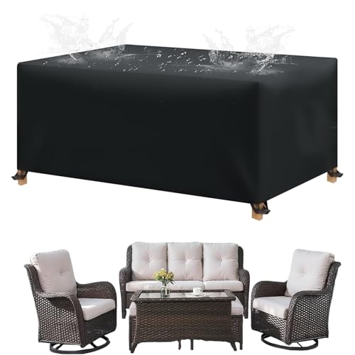 Gartenmöbel Abdeckung Wasserdicht Schwarz 420D Oxford Outdoor Abdeckhaube für Möbelsets Winterfest Wasserdicht Lounge-Sitzgruppen mit Zugkordel & Winddichte Schnalle 110x80x110cm Gartenmöbel Abdeckung Wasserdicht Schwarz 420D Oxford Outdoor Abdeckhaube für Möbelsets Winterfest Wasserdicht Lounge-Sitzgruppen mit Zugkordel & Winddichte Schnalle 110x80x110cm von BDBSGBH