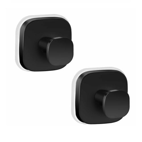 BDCPMT Saugnapfhaken for die Dusche, Edelstahl-Saughaken for die Duschwand, Vakuum-Saugnapfhaken, for Aufhängen von Handtüchern, Bademänteln, Luffaschwämmen, Kränzen.(Black,2pcs) von BDCPMT