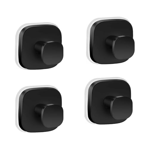 BDCPMT Saugnapfhaken for die Dusche, Edelstahl-Saughaken for die Duschwand, Vakuum-Saugnapfhaken, for Aufhängen von Handtüchern, Bademänteln, Luffaschwämmen, Kränzen.(Black,4pcs) von BDCPMT