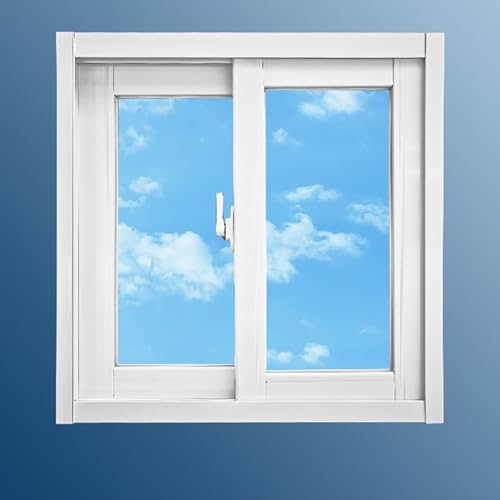 Kellerfenster-Schiebefenster mit Rahmen, Aluminium-Ersatzfenster, Badezimmer-Horizontal-Ersatzfenster for Häuser, for Hühnerstall, Spielhaus, Garage(White,H100xW80cm) von BDCPMT