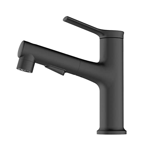 BDDCYWY Waschtischarmatur mit herausziehbarem Brause, Messing, Warm- und Kaltwasser, Einloch-Multifunktions-Badezimmerarmatur, Chrom von BDDCYWY