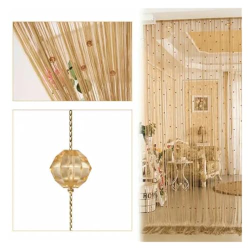 BDFJEDS 100 * 200 cm Kristall Perlen String Tür Vorhang Fenster Raumteiler Hause Dekoration Vorhänge Wohnzimmer(Champagne) von BDFJEDS