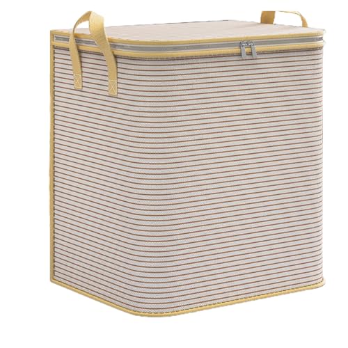 BDFJEDS 3-teiliges Aufbewahrungspaket mit großer Kapazität for Kleidung und Steppdecken, faltbare Aufbewahrungsbehälter for Decken Griff for Ordnen des Schlafzimmer-Kleiderschranks(Cafe,50x35x46cm) von BDFJEDS