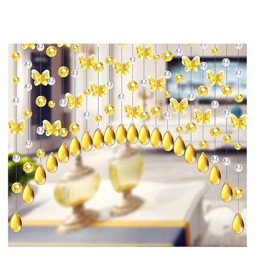 BDFJEDS 5 x 1 m Kristall-Perlenvorhang, Trennwand, Eingangsbereich, Schlafzimmer, Türvorhang, Glas, Schmetterling, Kristall, Hochzeitsdekoration(Style 5) von BDFJEDS