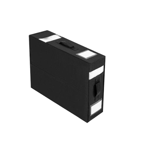 BDFJEDS Aufbewahrungsbox for Bettlaken-Set, Stoff, sichtbares Fenster, Reißverschluss, faltbare Decken-Finishing-Box, Kleiderschrank, Bettwäsche-Aufbewahrung, Schrank-Organizer(Black) von BDFJEDS