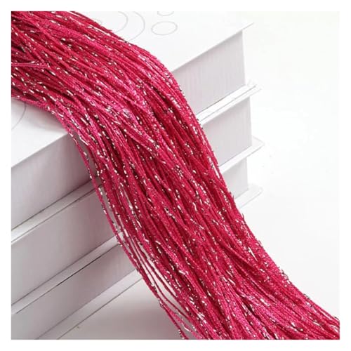 BDFJEDS Kristallvorhang mit Blitzlinie, glänzende Quastenschnur, Türvorhang, Fenster-Raumteiler, Heimdekoration, 200 x 100 cm(Rose red) von BDFJEDS