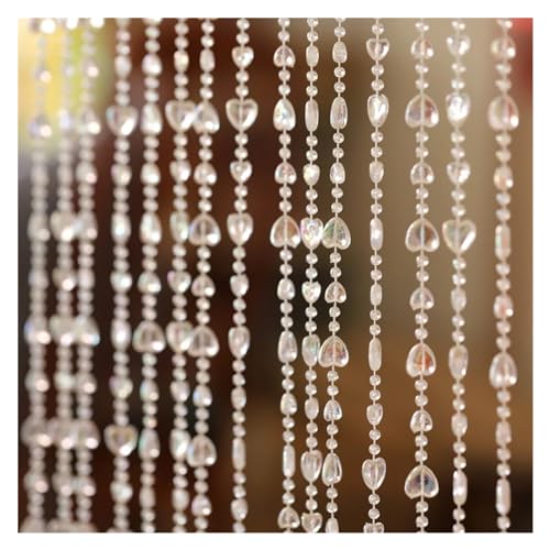 BDFJEDS Liebe Tür Vorhang Kunststoff Hause Wohnzimmer Partition Ornamente Hotel Zimmer Cartoon Dekoration(Transparent AB Color,20 Strings 180cm) von BDFJEDS