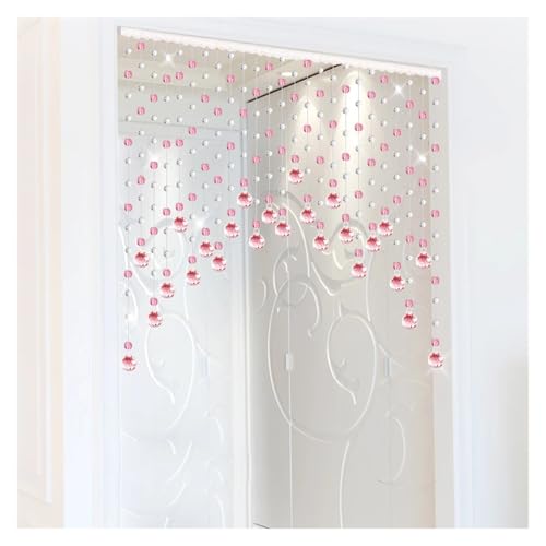 BDFJEDS Stanzfreier Kristall-Kunststoff-Perlenvorhang, Wohnzimmer-Trennwand, Türvorhang, Perlenvorhang, Heimdekoration(Pnk and White,21 Strips) von BDFJEDS