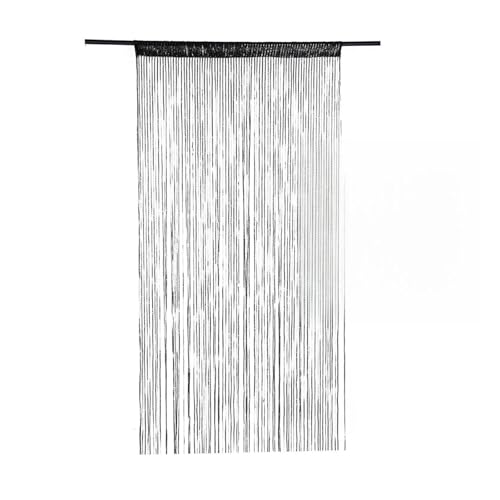 BDFJEDS Tür-Schnurvorhang, Perlenblitzlinie, glänzende Quaste, Trennvorhang for Wohnzimmer, Tür, Hochzeitsdekoration(Black 100x200cm) von BDFJEDS