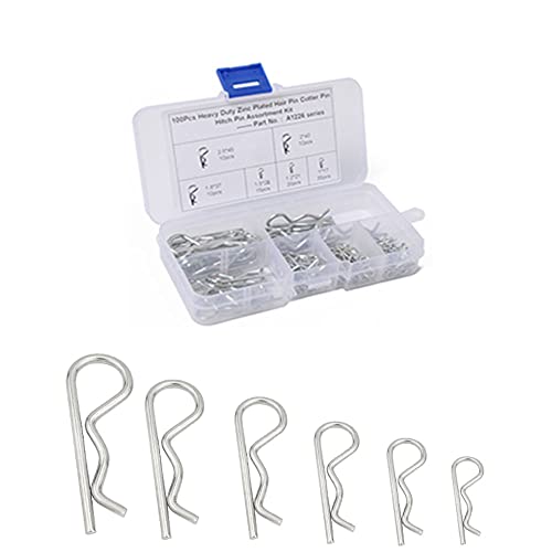 BDHI 100 Stück Edelstahl R Splintbolzen 6 Größe Kohlenstoffstahl Kupplung Haltefeder Kupplung Splint Sortiment Kupplung Pin Clips Befestigungsset für Abschlepp Traktor Licht LKW, Rasenmäher (D33-100) BDHI 100 Stück Edelstahl R Splintbolzen 6 Größe Kohlenstoffstahl Kupplung Haltefeder Kupplung Splint Sortiment Kupplung Pin Clips Befestigungsset für Abschlepp Traktor Licht LKW, Rasenmäher (D33-100) von BDHI