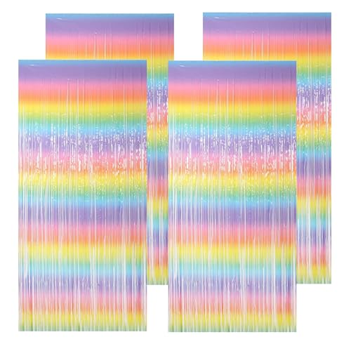 BDHYYM 4 Stück Lametta Vorhang Regenbogen Deko, Luftschlangen Deko, Glitzer Vorhang Geburtstag Deko, Fransenvorhang, Glitzervorhänge, für Party deko Geburtstagsdeko Dekorations Bühnendekor (1 m x 2 m) BDHYYM 4 Stück Lametta Vorhang Regenbogen Deko, Luftschlangen Deko, Glitzer Vorhang Geburtstag Deko, Fransenvorhang, Glitzervorhänge, für Party deko Geburtstagsdeko Dekorations Bühnendekor (1 m x 2 m) von BDHYYM