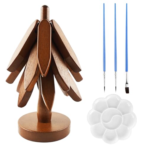 BDHYYM 23 cm Holz Weihnachtsbaum hitzebeständiger Pfannenuntersetzer, Faltbarer Pfannenuntersetzer für Küchenpfannen, Töpfe, Pfannen, Besteck und Tassen von BDHYYM