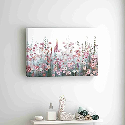 Blumen-Wand Bilder Botanische Poster Kunstdrucke für Schlafzimmer Rosa Grau Badezimmerbilder Moderne Leinwandbild Wohnzimmer Wohnkultur 50x70cm Ungerahmt von BDHcdfAJGf