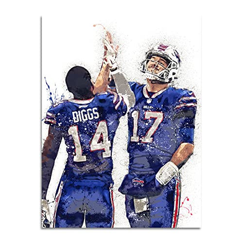 Buffalo Bills Poster Kunstdrucke Rugbyspieler Leinwand Gemälde Wand Bilder und moderne Heimdekoration Bilder geeignet für Wohnzimmer 40 x 60 cm ungerahmt von BDHcdfAJGf