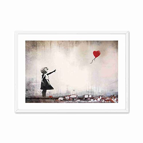 Mädchen mit roten Luftballons Poster & Kunstdrucke Banksy Wall Gemälde Deko Leinwand Bild Kalligrafie Dekoratives Bild Wohnzimmer Home Deko 40x60cm ungerahmt von BDHcdfAJGf