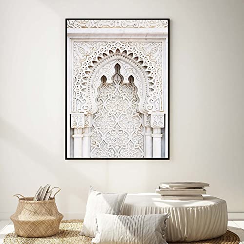 BDHcdfAJGf Marrakesch marokkanisches Ornament Wanddeko böhmische Wand Leinwand Bild Boho Posterdruck Bilder für Wohnzimmer Wohnkultur 50 x 70 cm ungerahmt von BDHcdfAJGf