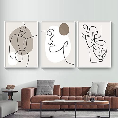 BDHcdfAJGf Nordische abstrakte Linie Poster und Kunstdrucke Körper Gesicht Zitate Wand Bilder Leinwand Bild Linie Wandbilder für Wohnzimmer Wohnkultur 40 x 60 cm x 3 ungerahmt von BDHcdfAJGf