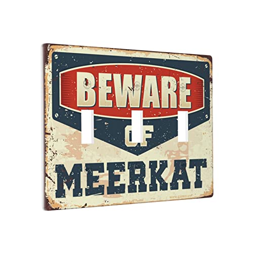 Abdeckplatte Vorsicht vor Erdmännchen-Schalter, Wandplattenabdeckung, benutzerdefinierte Wandplatte, Dreifachschalterverkleidung Abdeckplatte Vorsicht vor Erdmännchen-Schalter, Wandplattenabdeckung, benutzerdefinierte Wandplatte, Dreifachschalterverkleidung von BDIX