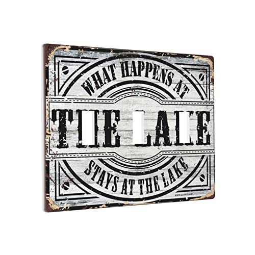 Abdeckplatte "What Happens At The Lake Stays At The Lake", Schalter-Wandplattenabdeckung, benutzerdefinierte Wandplatte, Dreifachschalterverkleidung Abdeckplatte "What Happens At The Lake Stays At The Lake", Schalter-Wandplattenabdeckung, benutzerdefinierte Wandplatte, Dreifachschalterverkleidung von BDIX