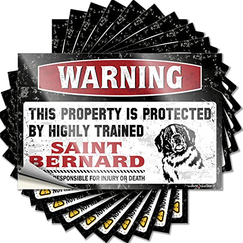Aufkleber für Mechaniker, Aufschrift "Warning This Property is Protected by A Highly Trained Saint Bernhardiner", lustiger Aufkleber für Autos (6 x 9 cm), 10 Stück von BDIX