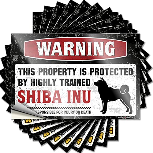 Aufkleber für Mechaniker, Aufschrift "Warning This Property is Protected by A Highly Trained Shiba Inu", lustiger Aufkleber für Autos (6 x 9 cm), 10 Stück von BDIX