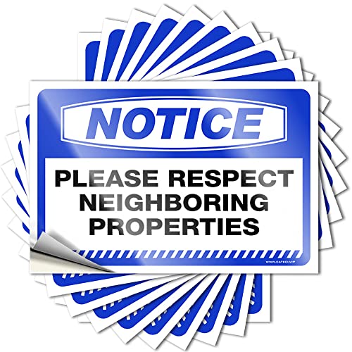 Auto-Aufkleber, Aufschrift "Notice Please Respect Neighboring Properties" (6 x 9 cm), 10 Stück von BDIX