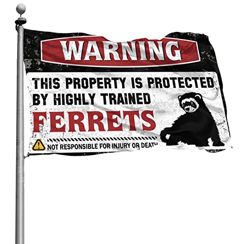 Bar-Zubehör, Motiv: Männerhöhle mit Warnung "This Property Is Protected By A Highly Trained Frettchen", lustige Badezimmer-Dekoration (30 x 45 cm) von BDIX