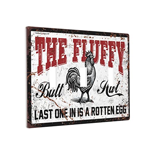 Benutzerdefinierte Wandplatte Hühnerstall Die flauschige Butt Hütte Last One In ist ein faules Ei, Schalter-Wandplatte, Abdeckung, Bauernhaus-Lichtschalter-Abdeckung, Wandplatte, 3-Gang von BDIX