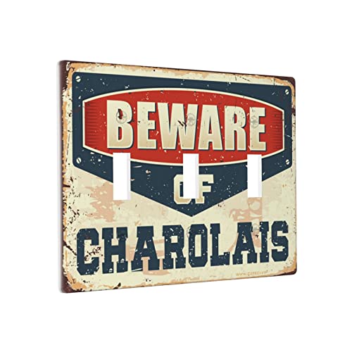 Chef Outlet Abdeckung Beware Of Charolais Schalter, Wandplatte, dekorative Platte, Dreifachschalterverkleidung von BDIX