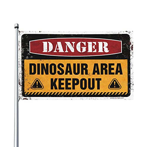 College-Zimmer-Dekoration für Jungs, Gefahr, Dinosaurier-Bereich, hält draußen Flagge, Schlafsaal, Dekoration für Mädchen, Wohnheim-Flaggen für Jungs (60 x 90 cm) von BDIX