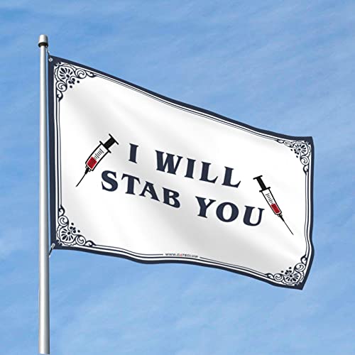 Coole Flaggen für Zimmer, Jungs, "I Will Stab You", Dekoration, Pool-Dekoration (60 x 90 cm) von BDIX